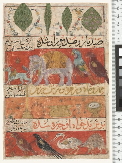 Animales, aves y plantas, Período Ilkhanid, 1341 de Persian School