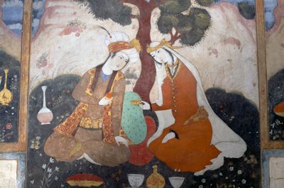 Escena de banquete de Persian School