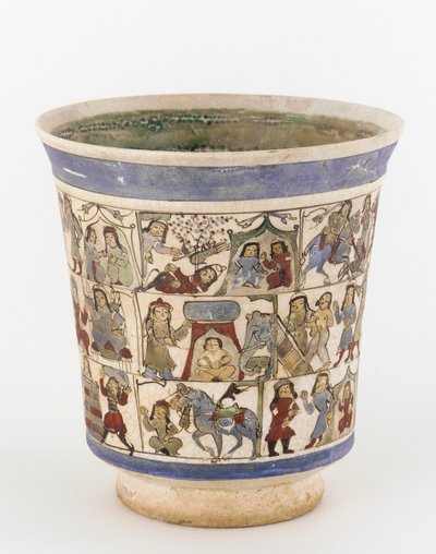 Jarra que representa el Shahnama, Kashan, Irán, Periodo Saljuq de Persian School