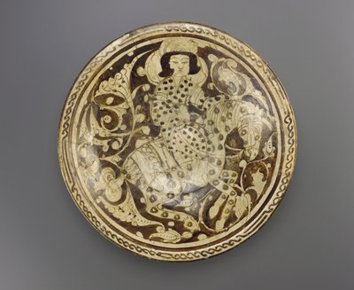 Plato, región de Kashan, Irán, dinastía Saljuq de Persian School