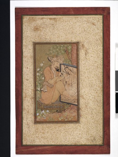 Farhad tallando el retrato de Shirin, probablemente siglo XVIII de Persian School