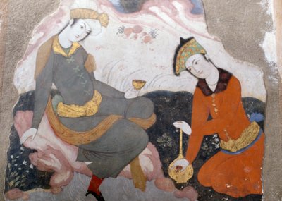 Figuras femeninas con vaso y botella de Persian School