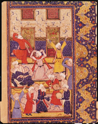 Fol.5r Danza de iniciación, de un libro de poemas de Hafiz Shirazi (c.1325-c.1388) de Persian School