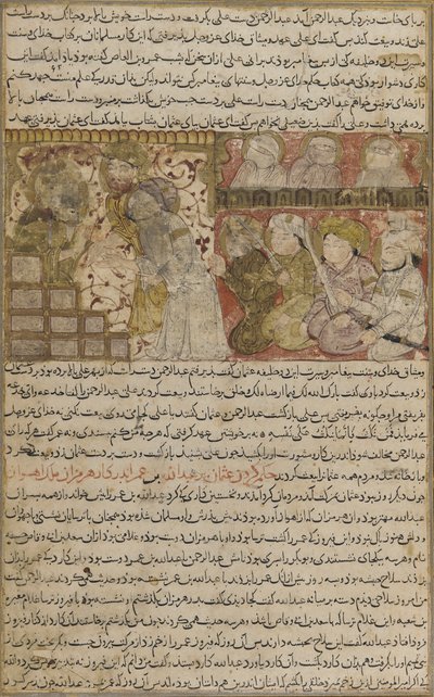 Folio del Tarikhnama (Libro de la historia) de Balami: La elección de Othman al califato de Medina, c.1300 de Persian School