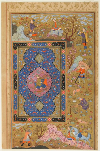 Folio de un álbum; verso: Joven mujer, Isfahan, Irán, período Safávida, 1590-1610 de Persian School