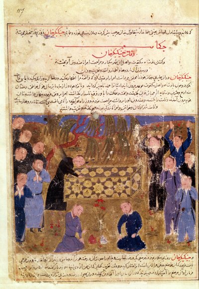 Funeral de Genghis Khan, c.1430 de Persian School