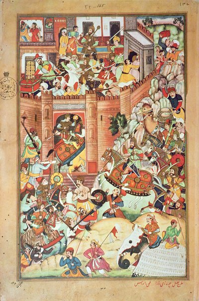 Genghis Khan captura una ciudad china, miniatura de la 