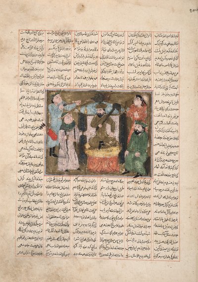Gordiyeh aconseja a su hermano Bahram Chubineh que no aspire al trono persa, c.1330 de Persian School