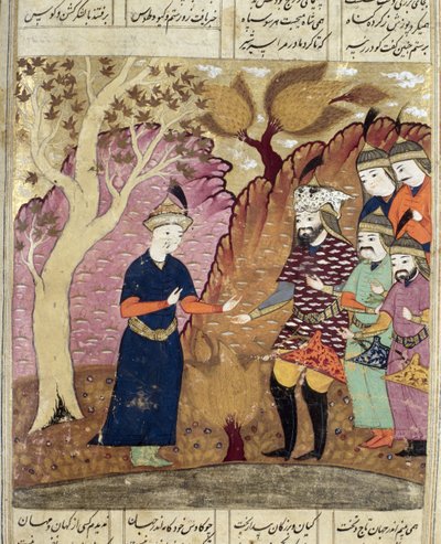 Caballeros encontrando al caído Kawus, ilustración del Shahnama (Libro de los Reyes) por Abul-Qasim Manur Firdawsi (c.934-c.1020) 1619 de Persian School