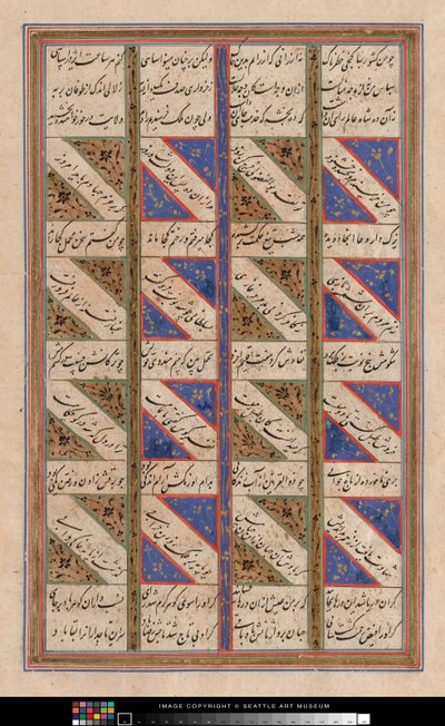 Hoja del Corán de Persian School