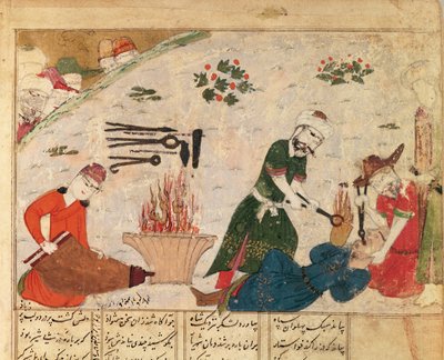 Tortura de uno de los guardias de Haftvad, del Shahnama (Libro de los Reyes) por Abul-Qasim Manur Firdawsi de Persian School