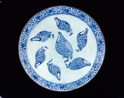 Plato de perdiz, Irán, período safávida, siglo XVIII de Persian School
