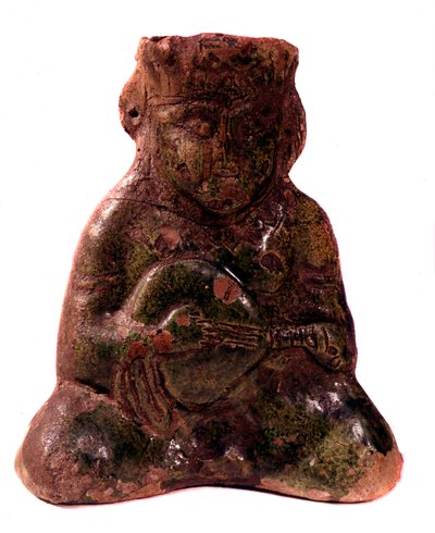 Arte persa: jarrón en forma de jugador de mandolina, siglo XIII, Múnich de Persian School