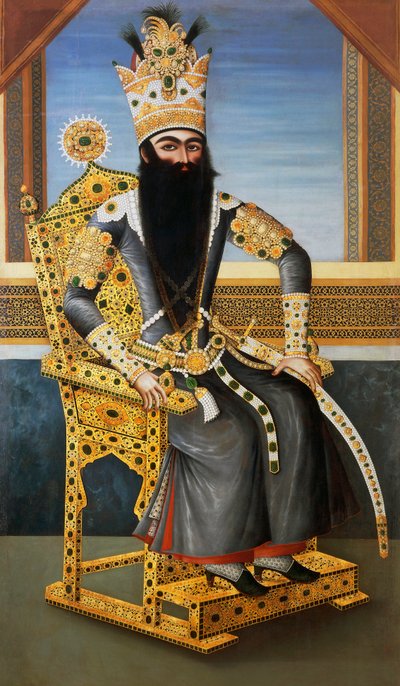 Retrato de Fath Ali Shah (1762-1834), ca 1805, rey de Persia de 1797 a 1834, artista desconocido de Persian School