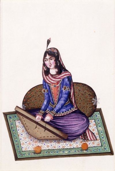 Retrato de un músico, siglo XIX de Persian School