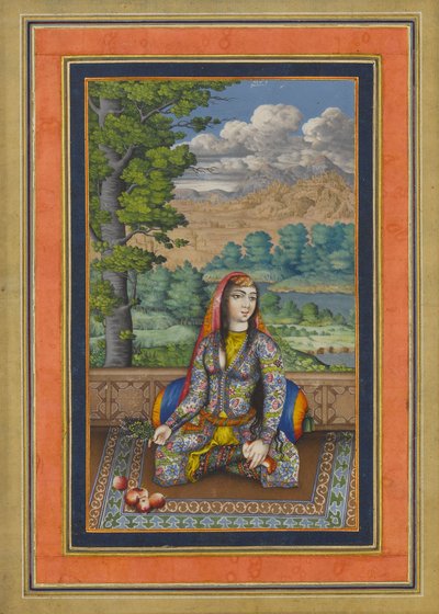 Retrato de una dama persa, folio del Álbum Davis, c.1736-37 de Persian School