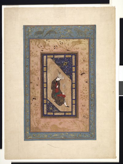 Retrato de un príncipe safávida, c.1590-1630
o posterior (acuarela opaca y oro sobre papel) de Persian School