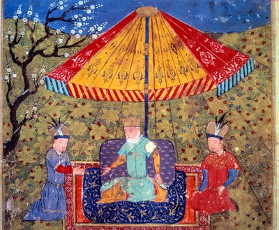 Representación del Emperador Mongol Genghis Khan (Djengiz Khan) de Persian School