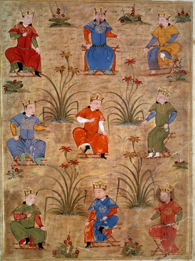 Representación de los sobrinos de Genghis Khan. Miniatura persa tomada de 
