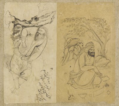 Hombre descansando, Isfahan, dinastía Safávida de Persian School
