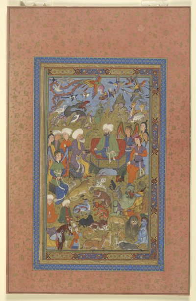 Sulayman y Bilqis entronizados, c.1590-1600 de Persian School