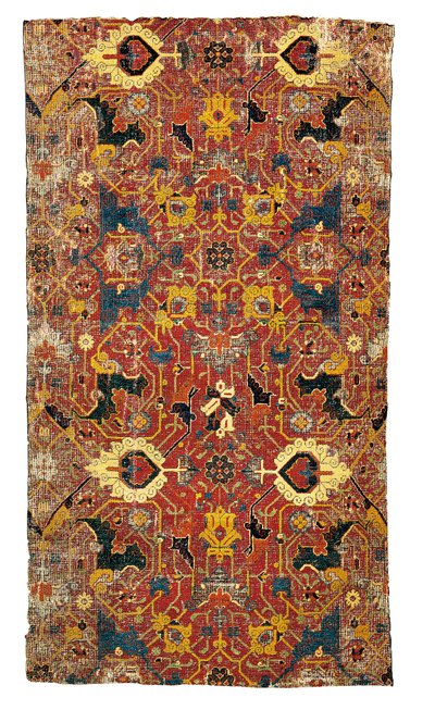 Fragmento de alfombra medallón de Tabriz, noroeste de Persia de Persian School
