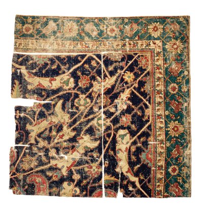 Fragmento de alfombra medallón de Tabriz, Noroeste de Persia de Persian School