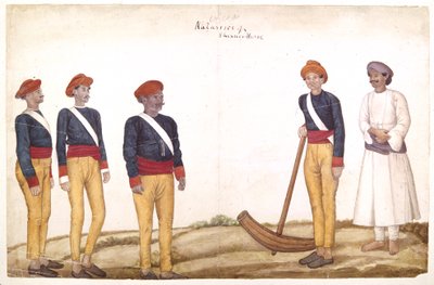 Tent Orderlies, c.1820-30 (acuarela sobre papel) de Persian School
