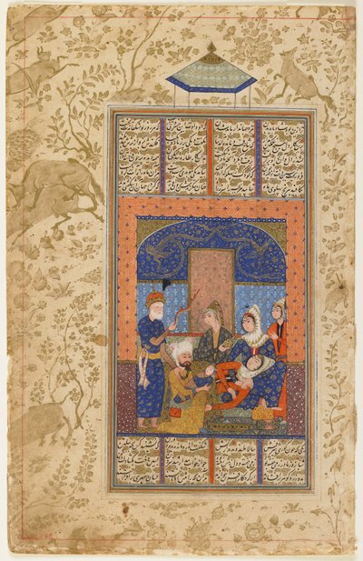 El nacimiento de Rustam de un Shahnama de Persian School