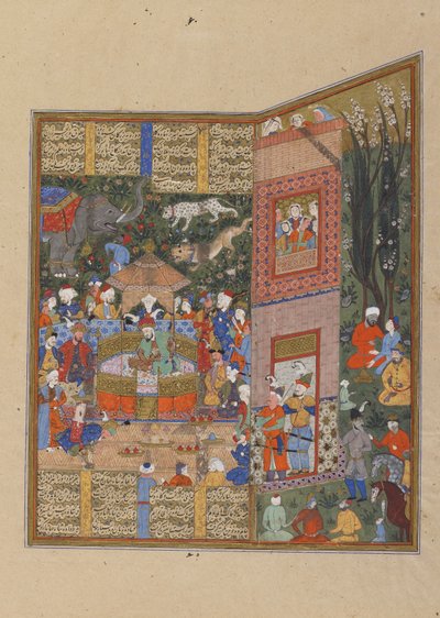 Los enviados de Salm y Tur ante Faridun, c.1560 de Persian School