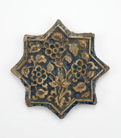 Azulejo en forma de estrella de ocho puntas, período Il-Khanid, 1256-1335 de Persian School
