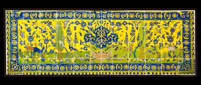 Azulejos que representan una escena natural, de Isfahan, Irán, probablemente c. siglo XVII de Persian School