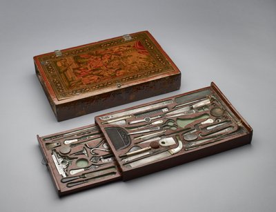 Kit de herramientas que representa a la Sagrada Familia, c.1830 de Persian School