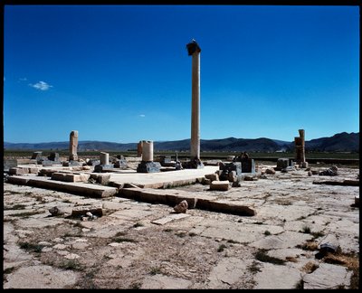 Vista de los restos del primer palacio real, construido bajo Ciro de Persian School