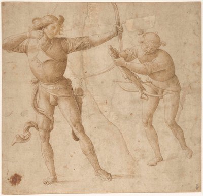 Un arquero y un ballestero, c. 1500 de Perugino