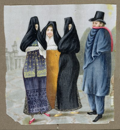 En las calles de Lima, c.1820 de Peruvian School