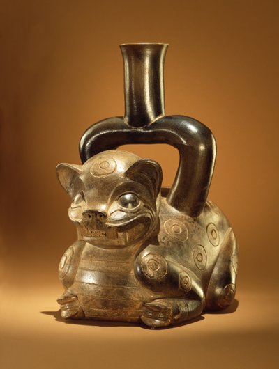 Vasija con puma, Cultura Chavín, c.90 a.C. de Peruvian School