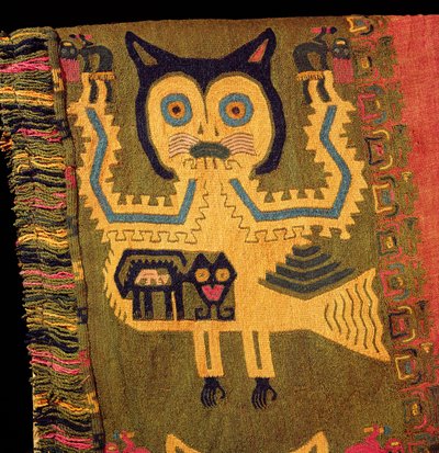Figura de lana de un jaguar, Cultura Paracas, c.1500 a.C. de Peruvian School