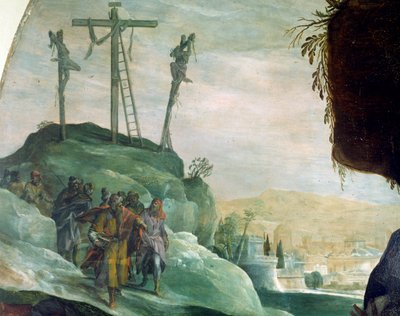 Calvario, detalle de Deposición desde la cruz de Peter Candid (1548-1628), óleo sobre lienzo, 294x177 cm de Peter (1548 1628) Candid