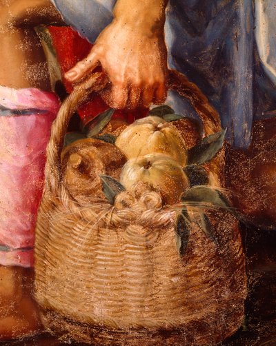 Cesta de fruta, detalle de la Adoración de los pastores de Peter Candid (1548-1628), óleo sobre tabla, 248x162 cm de Peter (1548 1628) Candid