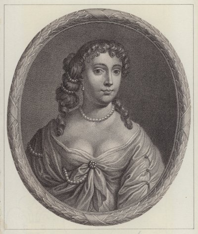 Anne Hyde, duquesa de York, primera esposa del rey Jacobo II (grabado) de Peter (after) Lely