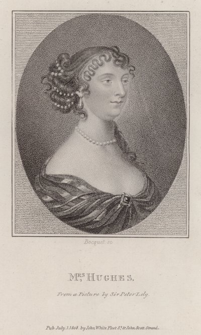 Margaret Hughes, actriz inglesa (grabado) de Peter (after) Lely