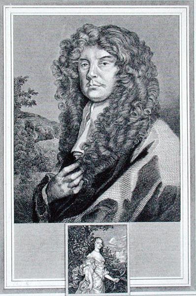 Autorretrato, grabado por J. Corner de Peter (after) Lely