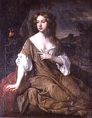 Retrato de una dama con una capa marrón de Peter (circle of) Lely