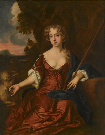 Retrato de una dama, se dice que es Nell Gwynne como pastora (óleo sobre lienzo) de Peter (circle of) Lely