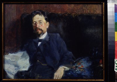 Retrato del autor A. Chéjov (1860-1904). Pintura de Piotr Alexandrovich Nilus (Peter Nilous) (1869-1940/1943), óleo sobre lienzo de Peter Alexandrovich Nilus