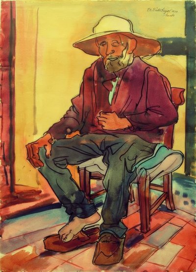 Campesino de Westfalia descansando (Thorlümke) de Peter August Böckstiegel