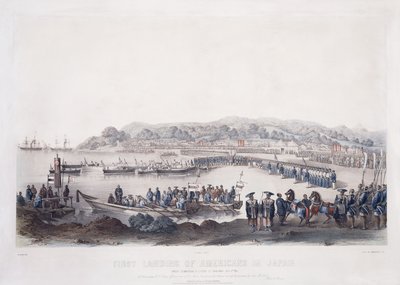 Primer Desembarco de Americanos en Japón en Gore-Hama el 14 de julio de 1853 de Peter Bernhard Wilhelm Heine