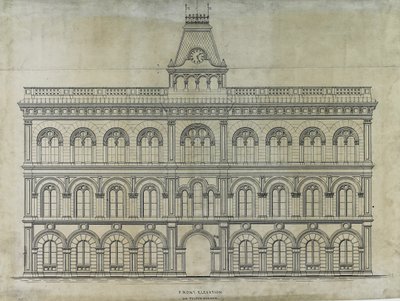 Concurso Kings County Courthouse, Chicago, Illinois, Elevación de Peter Bonnett Wight