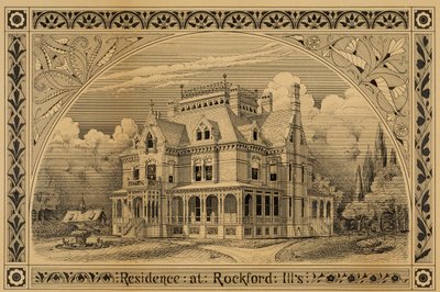 Casa N. C. Thompson, Rockford, Illinois, Perspectiva, 1876 de Peter Bonnett Wight